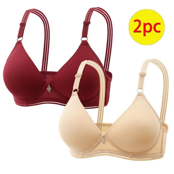 LLYWEY Womens Sports Bras Bras with No Underwire Ladies Balconette Bra Style-1202 Women Soft Cup Bra Feature Adult Female Push up Sports Bras Wine 40B