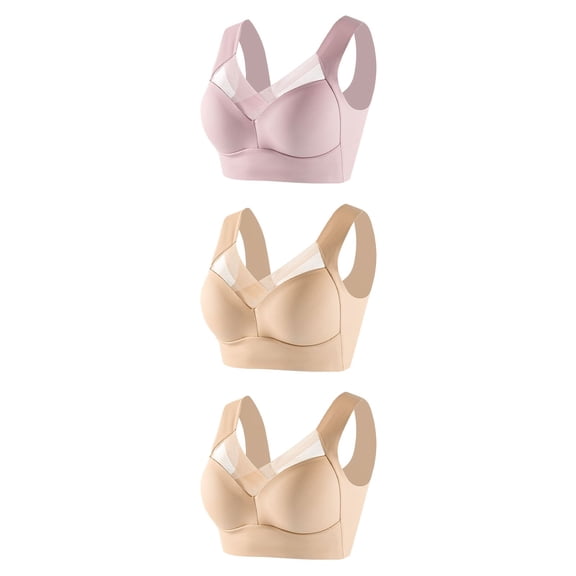 LLYWEY Womens Tshirt Bras Seamless Bras No Underwire Sport Bra Pullover Bra Feature Adult Female Sports Sports Bras 50B Style-187