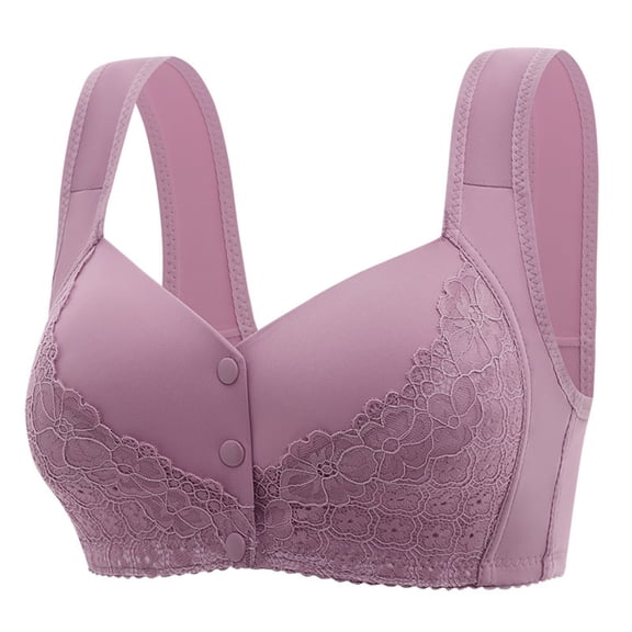LLYWEY Womens Workout Bras Discounts Push up Bras Women Ladies Bralette Bra Style-1215 Women Soft Cup Bra Feature Adult Female Cotton Sports Bras Purples 46B