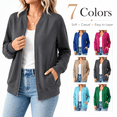 thumbnail image 1 of LLYWEY Womens Zip-up Fleece Sweatshirt, Front Full Zipper Jackets No Hood, Fall Casual Loose Long Sleeve Sweatshirt with Side Pockets Dark Gray XL, 1 of 10