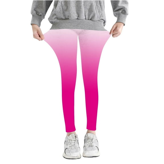 LLYWEY Yoga Leggings for Girls with 2 Pockets - Kids Seamless Workout High Waisted Leggings for Athletic Yoga Pants Sports Running Tights Pinky 5T