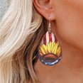 LLYZH Lightweight Earrings 2024 New USA American Flag Dangle Drop