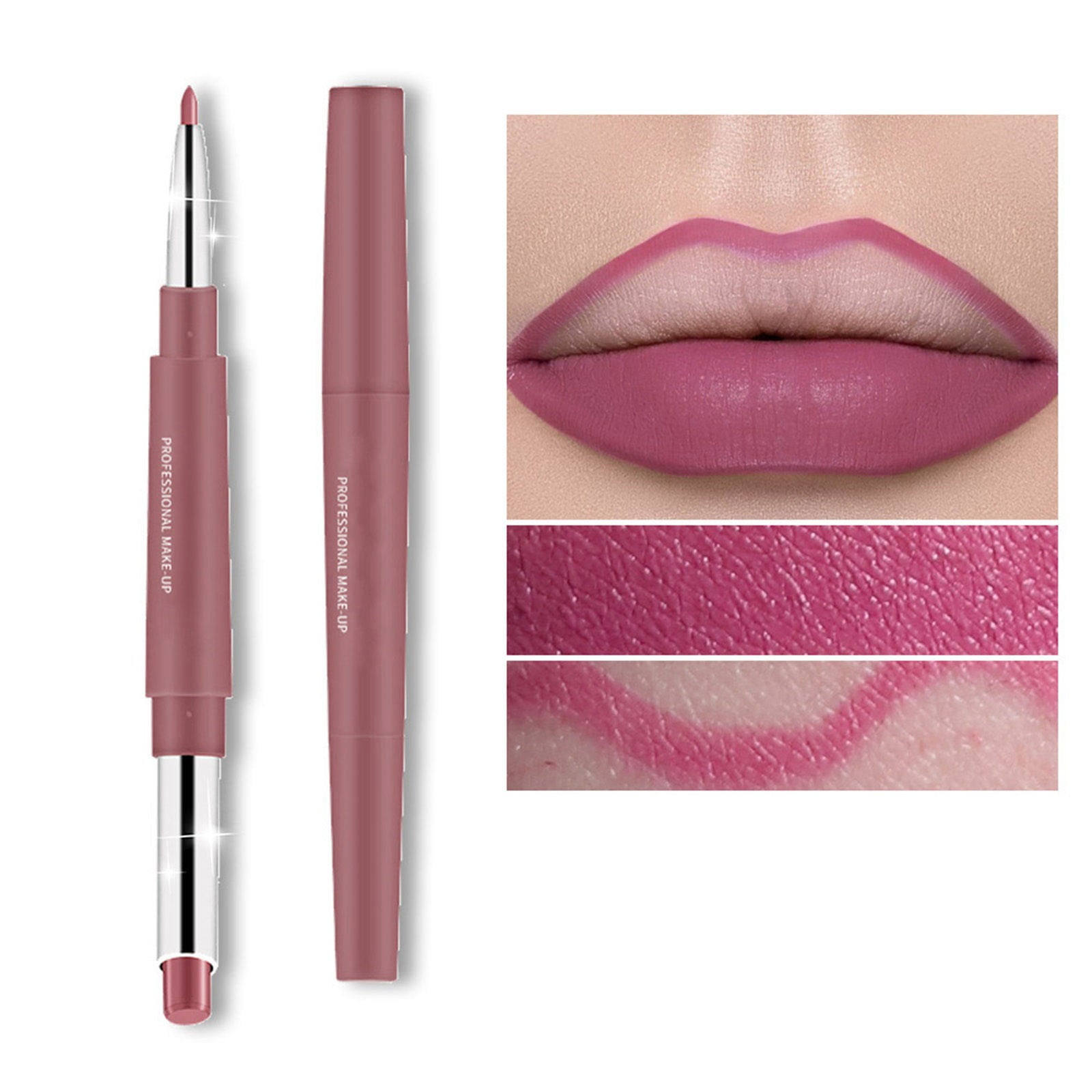 LLYZH Lipstick Matte Covering Lip Wrinkles Lip Liner Chestnut Nude Dark