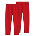 thumbnail image 1 of LLYwey 2 Pack Girls Leggings - Toddler Stretchy Pull on Tights Pants - Kids Solid Color Elastic Waist Full Length Fashion Leggings for School Wearing, Red, 11T, 1 of 9