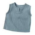 thumbnail image 1 of LLYwey Baby Boy Tank Tops, Toddler Girls Summer Sleeveless T Shirts, Kids Casual Solid Color V-Neck Tanks Undershirts, T-61, Blue, 9 Months, 1 of 9