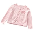 thumbnail image 1 of LLYwey Baby Boys Coat On Sale Girls' Fashion Solid Color Bow Loose Button Perforated Round Neck Long Sleeved Hooded Casual Jacket/Jacket New Big Girls Long Sleeve Casual Jackets Outwear Pinks 73, 1 of 3