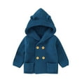 thumbnail image 1 of LLYwey Baby Girl Fall Clothes Toddler Baby Boys Girls Solid Color Cute Ears Knitted Tops Warm Coat Clothes New Big Girls Long Sleeve Hoodies Casual Jackets Outwear Blue 3-6 Months, 1 of 4