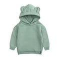 thumbnail image 1 of LLYwey Baby Girl Jackets Winter Spring Kids Hoodies Bear Ears Baby Boys Girls Hoody Children Pullover Outerwear New Little Boys Long Sleeve Casual Jackets Outwear Green 6-9 Months, 1 of 8