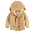 thumbnail image 1 of LLYwey Baby Girls' Outerwear Jackets Thickened Jackets Toddlers Girls Boys Fleece Jackets Kids Zip up Outerwear Coat Jackets Sweatshirt New Long Sleeve Hoodies Casual Jackets Beige 4-5T, 1 of 8