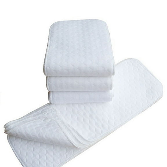 LLYwey Baby Washable Cloth Diapers - 2 Pcs Cotton Cloth Diaper Inserts - Breathable Washable Nappy Covers White, White,