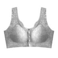 thumbnail image 1 of LLYwey Backless Push up Bras for Women Women's Front Buckle Solid Color No Underwire Bra Daily Bra Women Size Nylon Lifting Bra Style LW-9 Gray M, 1 of 4