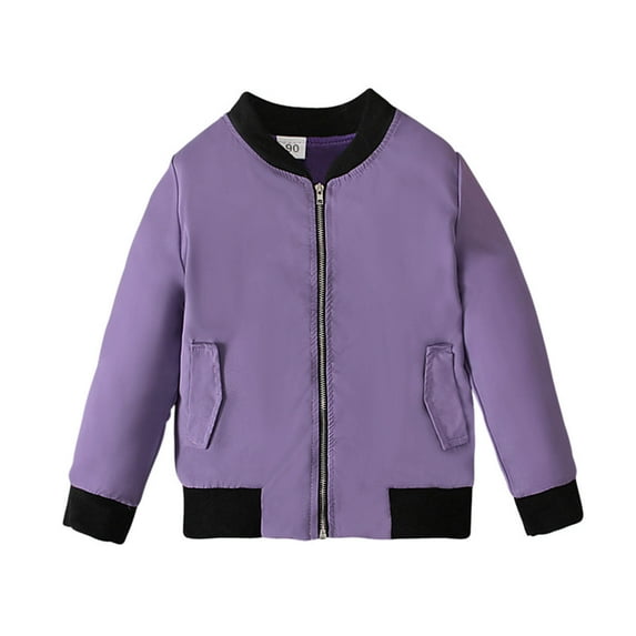 LLYwey Boy Winter Coat Toddler Kids Baby Boys Girls Fashion Long Sleeves Zipper Solid Color Pocket Jackets Coat New Big Girls Long Sleeve Casual Jackets Outwear Purples 4-5T