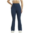 thumbnail image 1 of LLYwey Capris Pants For Women Plus Size Woman Solid Color Elastic High Waist Tight Lift The Hip Outdoors Pockets Yoga Pants Linen Pants Female Long Pant Style H2307 Navy S, 1 of 9