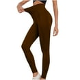 thumbnail image 1 of LLYwey Cargo Pants Women Plus Size Women's Casual Fashion Bodybuilding Run Yoga Solid Striped Pants Female Hiking Pants Long Pant Style H313 Brown S, 1 of 4