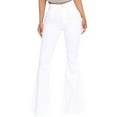 thumbnail image 1 of LLYwey Casual Pants For Women Women's Fashion Denim Button Zipper Solid High Waist Pockets Jean Wide Leg Pants Flare Trousers Female Boho Pants Long Pant Style H1242 White XXL, 1 of 1