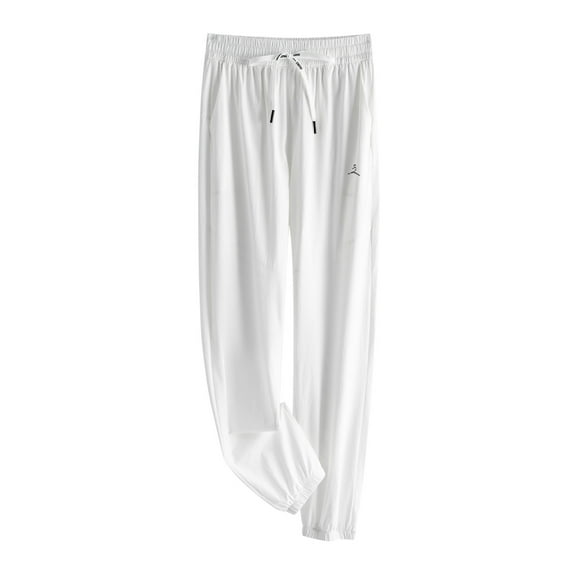 LLYwey s Comfortable Work Pants Women Ladies' Casual High Waisted Loose Sports Pants New Full Length Pants Trousers Regular Fitted White L