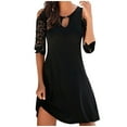 thumbnail image 1 of LLYwey s Womens Cocktail Dresses Summer Casual Lace Loose Dresses Solid Dress New formal Dresses Black Xl, 1 of 9