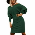 thumbnail image 1 of LLYwey Women's Wear to Work Dresses Casual Knit Dress Long Sleeve Hip and Waist Dress Long Sleeve Collar Dress New Casual Dresses Green Xl, 1 of 6