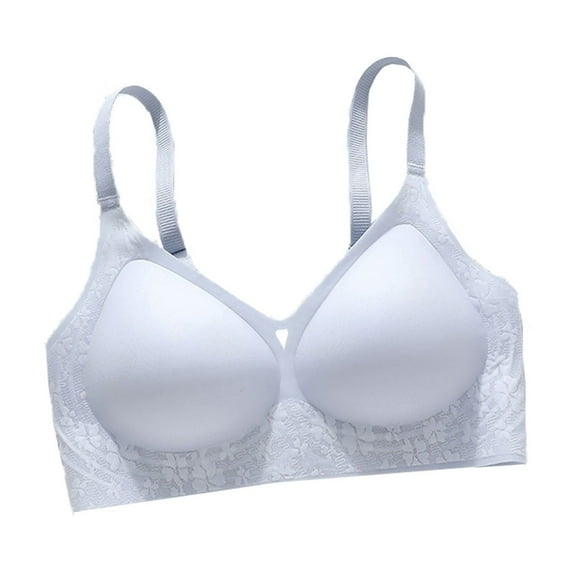 LLYwey Comfort Bras Push up Bras Underwear for Women Comfortable Breathable Bra Without Underwire Women Size Nylon Bralette Bra Style LW-292 Sky Blue XL