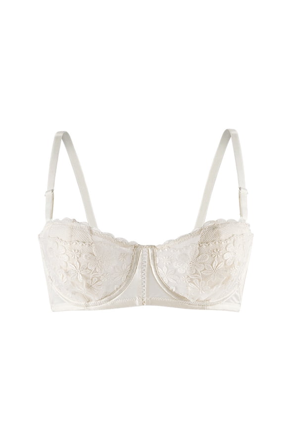 Womens Comfortable Push up Bras Woman' Solid Color Thin No Underwire Lace Crystal Glass Soft Bra Size nylon Back-Smoothing Bra 36/80AB Style Ventilate s