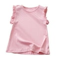 thumbnail image 1 of LLYwey Cute Ruffle Tank Tops for Girls Casual Ribbed Knit Crew Neck Sleeveless T-Shirts , T-17, Pinks, 10T, 1 of 8