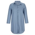 thumbnail image 1 of LLYwey A-Line Dresses Women Lapel Button Fashion Casual Solid Color Pocket Long Sleeve Shirt Dress New Christmas Dresses Light Blue S, 1 of 6