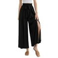 thumbnail image 1 of LLYwey Deals Clearance Athletic Works Pants for Women Ladies Solid High Waist Print Pants Wide Leg Pants Casual Loose Pants New Full Length Pants Trousers Regular Fitted Black S, 1 of 5