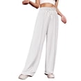 thumbnail image 1 of LLYwey Plus Size Work Pants Ladies Fashion Trousers Full Pants Casual Straight Solid Color Loose Casual Wide Leg Pants New Full Length Pants Regular Fitted White L, 1 of 4
