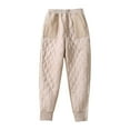 thumbnail image 1 of LLYwey Full Length Pants Women's Winter Loose Pockets with Zippered High Waisted Plush and Thick Insulation Cotton Pants Female Full Length Pants Long Pant Style H3031 Beige XXL, 1 of 9