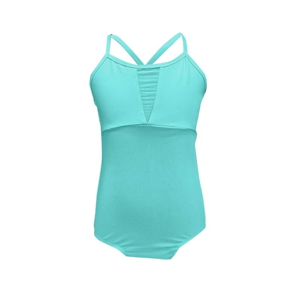 LLYwey Girls Dance Leotards, Toddler Cami Tank Bodysuits, Girls' Gymnastics Leotards Spaghetti Strap Dance Tops Undergarment Camisole, T-68, Green-b, 3T