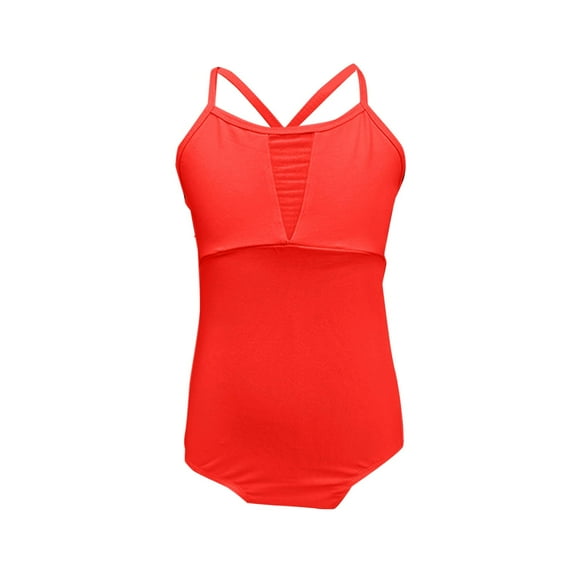 LLYwey Girls Dance Leotards, Toddler Cami Tank Bodysuits, Girls' Gymnastics Leotards Spaghetti Strap Dance Tops Undergarment Camisole, T-68, Red, 11T