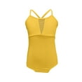 thumbnail image 1 of LLYwey Girls Dance Leotards, Toddler Cami Tank Bodysuits, Girls' Gymnastics Leotards Spaghetti Strap Dance Tops Undergarment Camisole, T-68, Yellow, 14T, 1 of 4