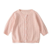Baby Boy Jackets Toddler Kids Baby Girls Fashion Cute Color Long Sleeved Thin Style Button Cardigan Coat New Fall Jackets Winter Outerwear Pinks 12-18 Months