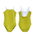 thumbnail image 1 of LLYwey Girls Sleeveless Cami Bodysuit - Toddler Girls Dance Leotards - Kids Spaghetti Strap Sleeveless Gymnastics Camisole Leotard Undergarment, T-9, Yellow, 5T, 1 of 3