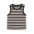 thumbnail image 1 of LLYwey Girls Tank Tops, Toddler Girls’ Striped Print Ribbed Knit Crew Neck Sleeveless T Shirts Casual Loose Summer Tanks Soft Cotton Undershirts, T-21, Black, 5T, 1 of 6