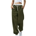 thumbnail image 1 of LLYwey High Waisted Scrub Pants For Women Women Fashion Color Block Printed Drawstring Pants Athletic Pants Female Long Pant Style H97 Green-1 XXL, 1 of 5