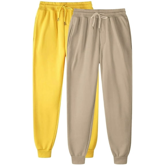 LLYwey Jogger Pants For Women 2PC Women's Casual Fashion Solid Color Home Pants for Sports and Can Worn Outside Binding Leg Pants Female Full Length Pants Long Pant Style H2317 Khaki 3XL