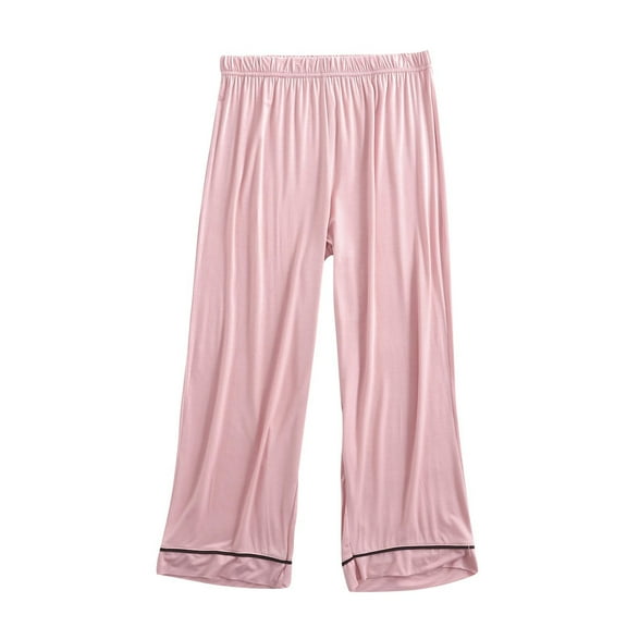 LLYwey Linen Trousers For Women Women's Fashion Sport Relaxed Loose Elastic Waist Long Sweatpants Solid Color Bound Feet Yoga Pants Female Long Pant Style H641 Pinks XL
