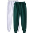 thumbnail image 1 of LLYwey Loose Sweatpants Women 2PC Women's Casual Fashion Solid Color Home Pants for Sports and Can Worn Outside Binding Leg Pants Hiking Pants Female Long Pant Style H2319 Green-1 L, 1 of 2