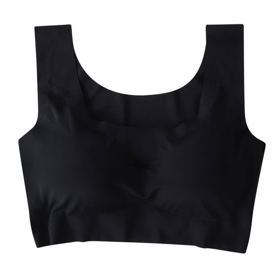 LLYwey Padded Bralettes for Women Women's Plus Size Soft Bra Everyday Underwear Lightweight Bra Big Girls Size Nylon Support Bra Style LW-234 Black XL