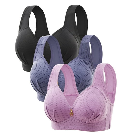 LLYwey Padded Sports Bras for Women Woman's Embroidered Seamless Comfortable Breathable Bra Underwear No Underwire Women Size Nylon Wire-Free Bra Style LW-107 Pinky 38