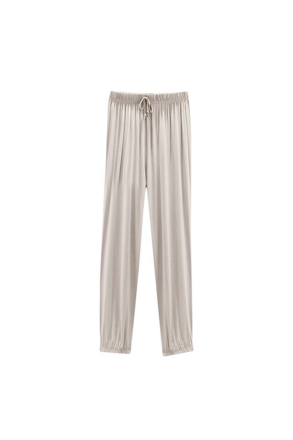Plus Size Linen Pants For Women Women's High Waisted Home Thin Casual Pocket Loose Oversized Wide Leg Pants Scrub Pants Female Long Pant Style H1915 Beige M