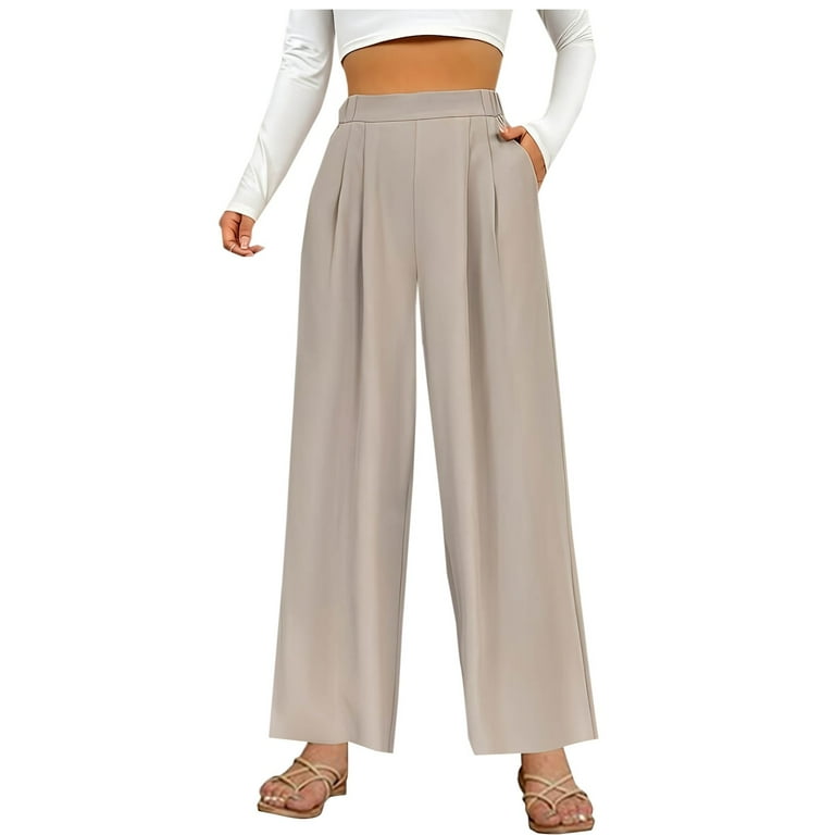 LLYwey Pull On Dress Pants For Women Women's Solid Color Non