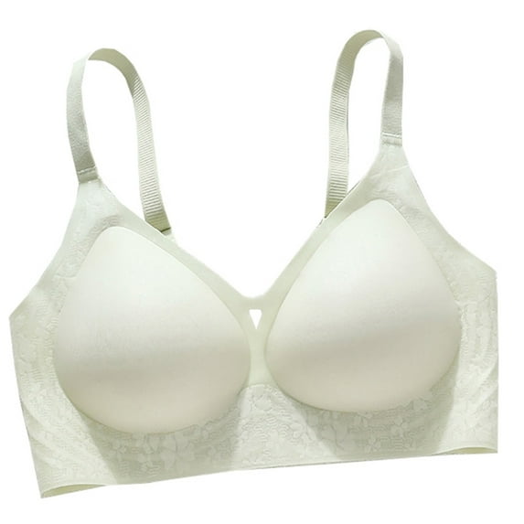 LLYwey Push up Bra Wireless Push up Bras Underwear for Women Comfortable Breathable Bra Without Underwire Women Size Nylon T-Shirt Bra Style LW-292 Green L