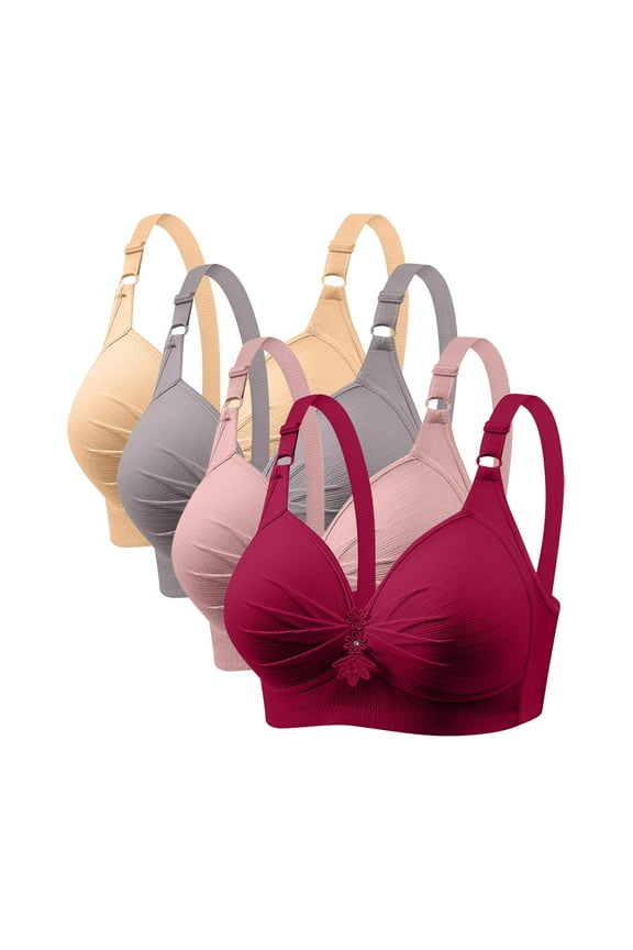 Push Up Bras Discounts Woman's Printed Push up Bras Plus Size Daily Bra Underwear No Underwire Women Size nylon Pullover Bra Style LW-86 Multicolor 4XL