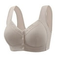 thumbnail image 1 of LLYwey Push up Bras for Women No Underwire Woman's Solid Color Front Buckle Ventilate Elastic Style Medium Sized Bra Without Underwire Big Girls Size nylon Pullover Bra Style LW-148 Gray 40, 1 of 3