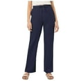 thumbnail image 1 of LLYwey High Waisted Cargo Pants Women Solid Color Summer Thin Suit Can Be Worn As Beach Pants New Full Length Pants Trousers Regular Fitted Navy L, 1 of 6