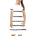 thumbnail image 1 of LLYwey Summer Dresses for Girls, Vintage Dress for Girls Summer Polka Dots Short Sleeve Collared Casual Sundress with Belted Pleated A-Line Evening Wedding Party Sundress, By-43, White, 13T, 1 of 7
