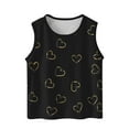 thumbnail image 1 of LLYwey Tank Tops for Girls Crew Neck Cute Sleeveless Tops Hearts Print Athletic Workout Tanks for Toddler Kids Soft Cotton Tanks Camisole Undershirts, T-83, Black, 6T, 1 of 6