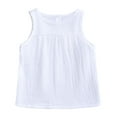 thumbnail image 1 of LLYwey Toddler Baby Girls Linen Tank Tops, Girls' Summer Round Neck Sleeveless T Shirts Solid Color Soft Comfy Summer Tanks Pullover Tees, T-49, White, 2-3T, 1 of 9